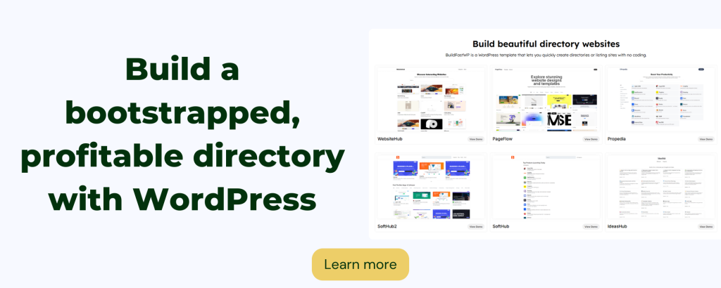 Build a bootstrapped profitable directory with WordPress 1